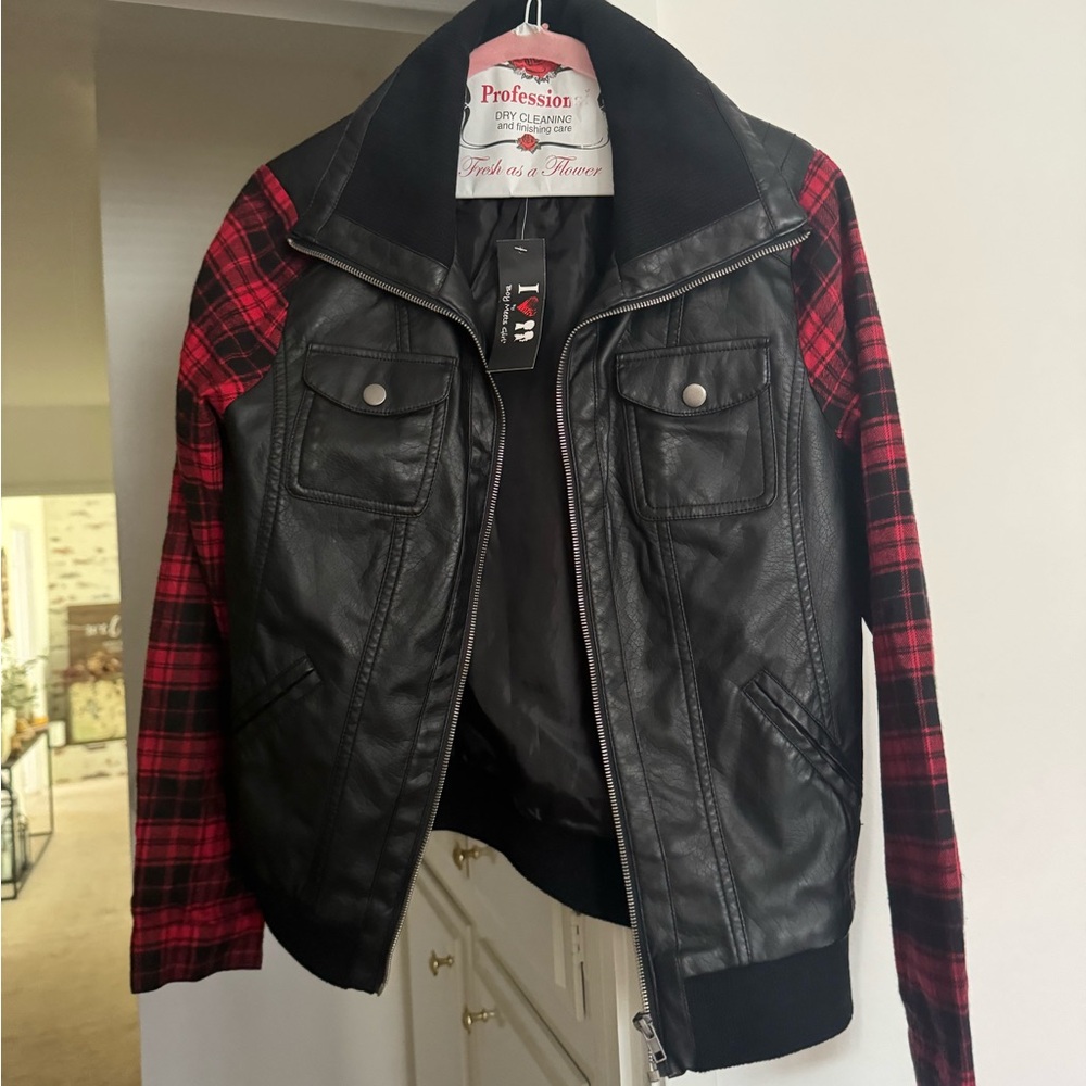 Boy Meets Girl Black and Red Leather Jacket
